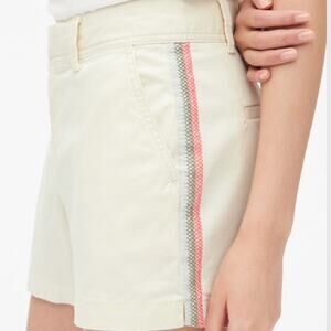 NEW GAP City Short Plus SIZE 16 Cream with Colorful Embroidered Side Stripe